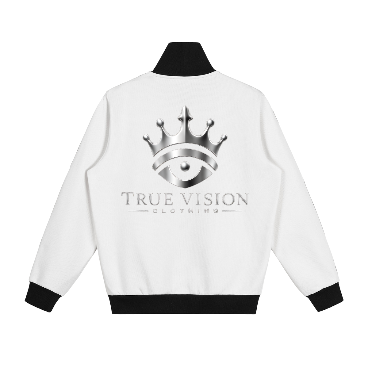 Striped Fleece Logo Track Jacket