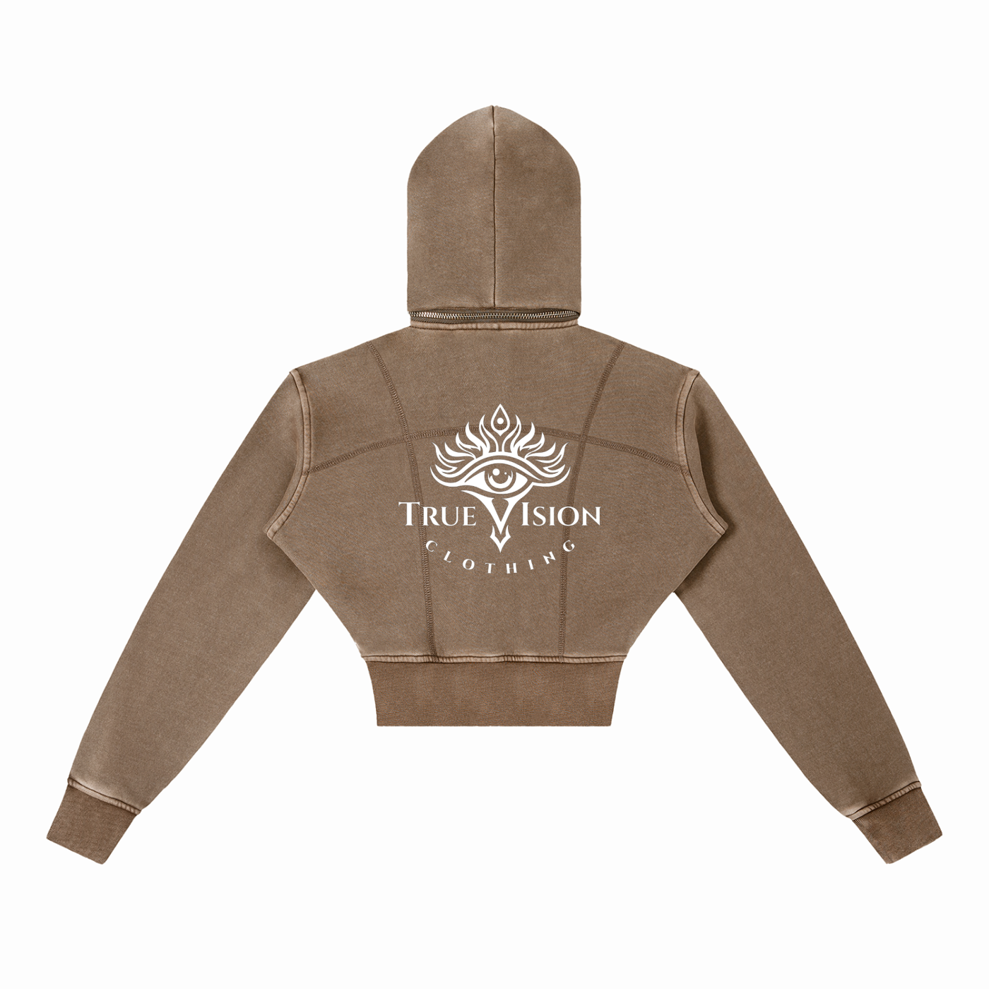 Vintage Washed Cropped Fleece Logo Hoodie
