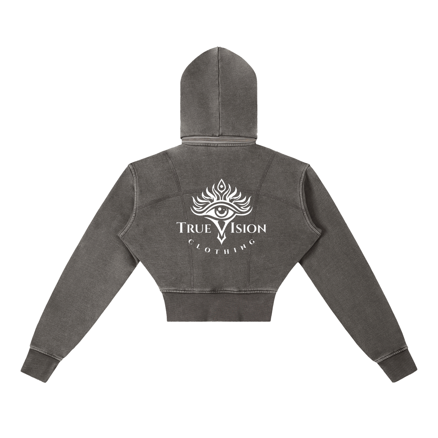Vintage Washed Cropped Fleece Hoodie
