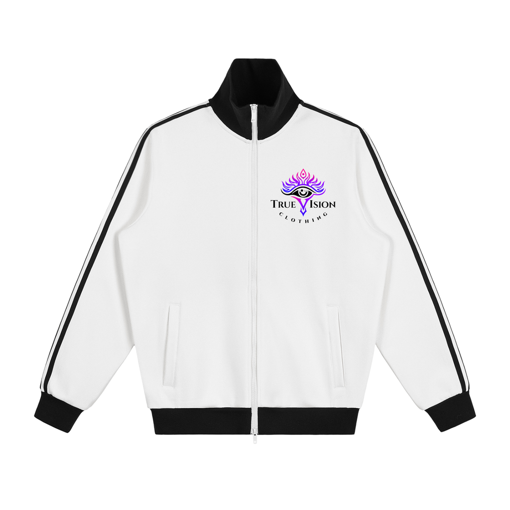 Contrast Side Stripe Fleece Track Jacket